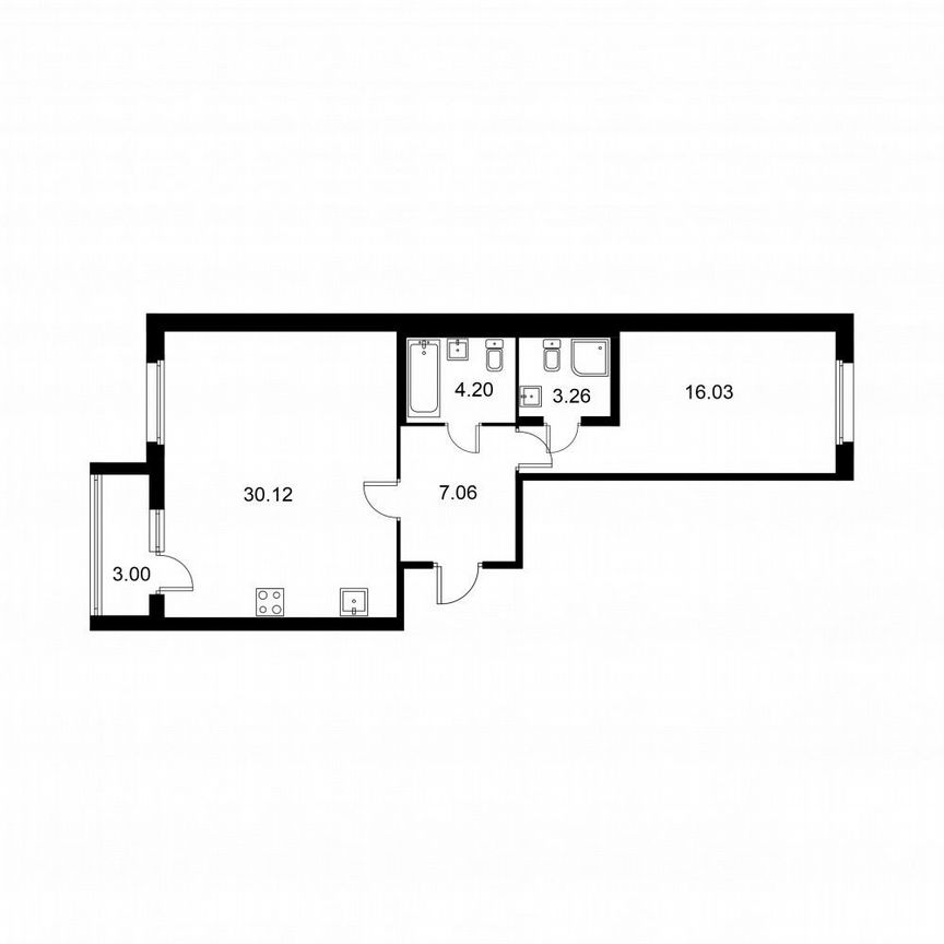 1-к. квартира, 62,2 м², 2/9 эт.