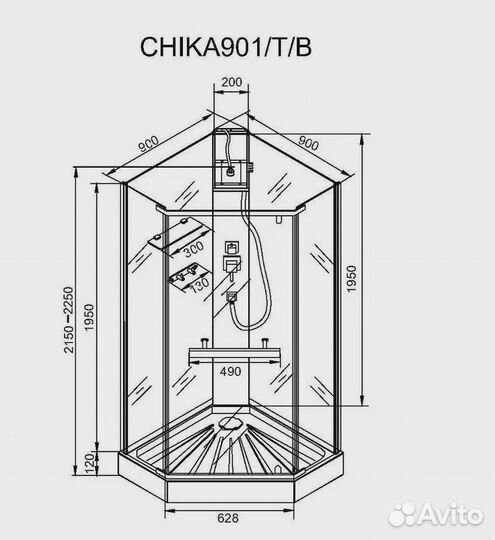 Душевая кабина Cerutti SPA Chika 90х90