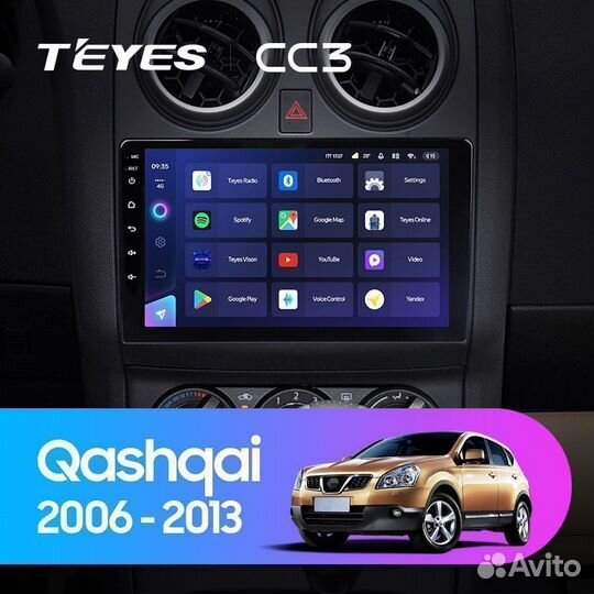 Магнитол Teyes CC3 4+32 Qashqai 06-13