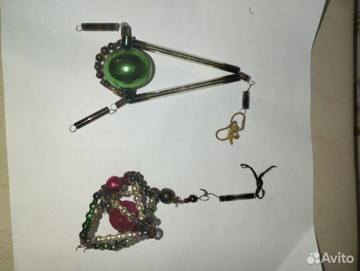 Елочные игрушки СССР стеклярус