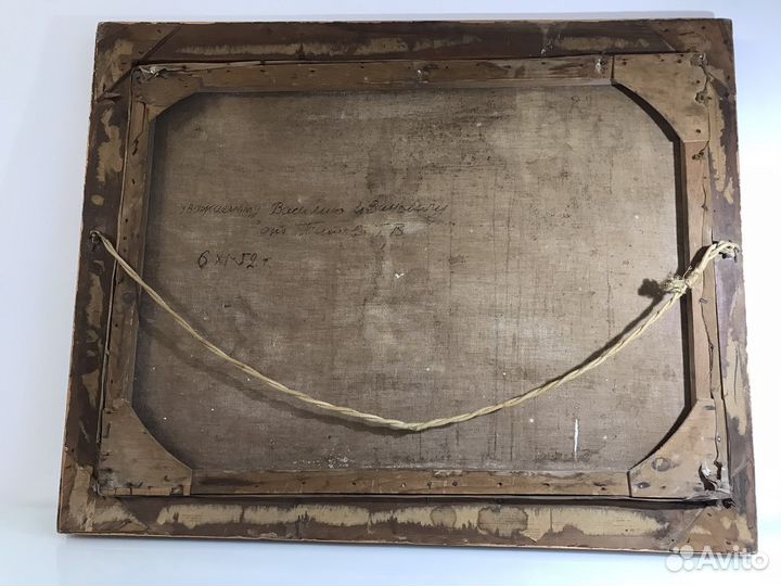 Старинная антикварная картина маслом на холсте