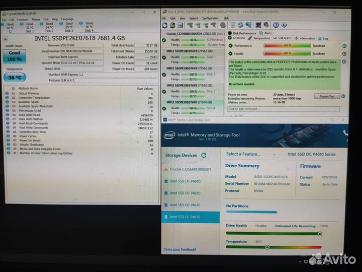 SSD диск Intel P4610 7.68tb U.2 SFF-8639
