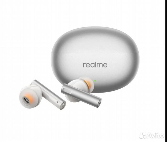 Наушники realme buds air 6 pro зелёные и серебр