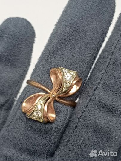 Золотое кольцо с бриллиантами, арт 32