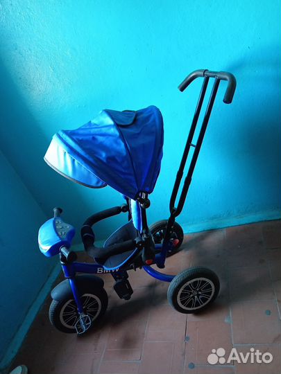 Коляска - велосипед BMW с родительской ручкой