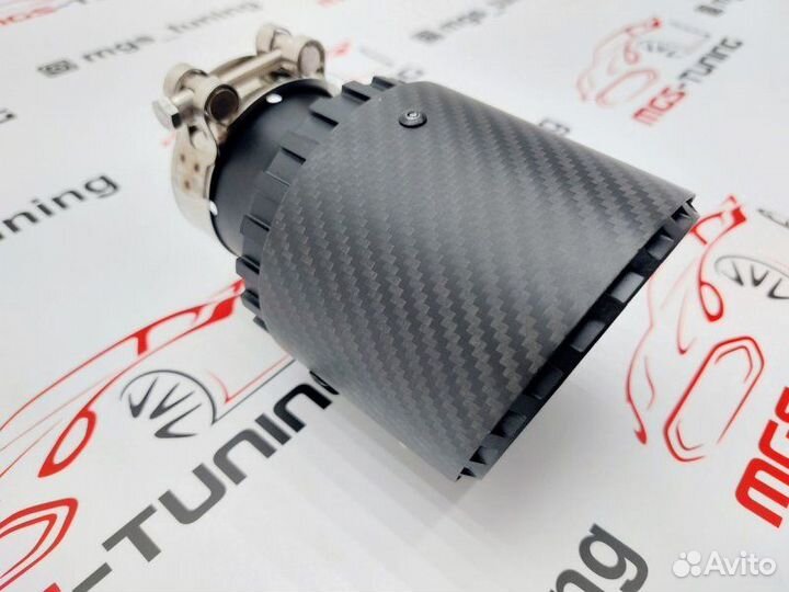 Насадка на выхлоп Akrapovic Jet black карбон 102мм