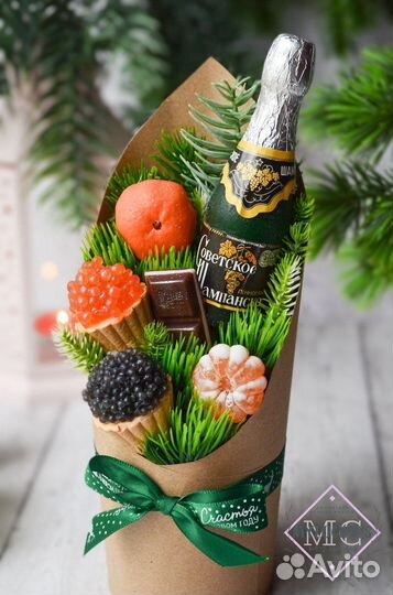 Подарок на новый год с шампанским. Мыло ручной