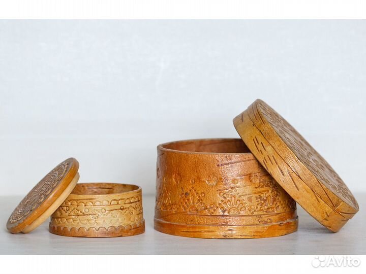 Шкатулки из бересты СССР конец 1970х