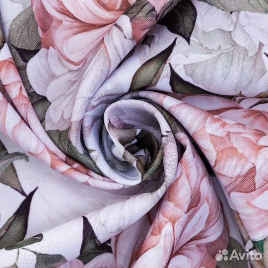 Комплект штор для кухни с подхватами Этель 'Пионы'