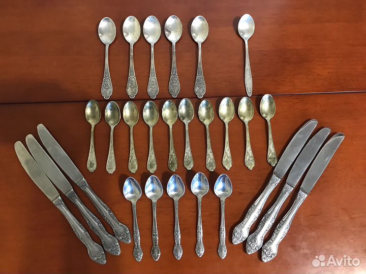 Ложки чайные мельхиор, нерж прошлый век