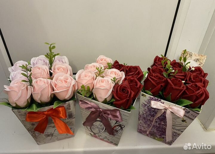 Букеты из мыльных роз