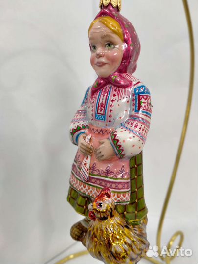 Ёлочная игрушка Бабушка с курочкой
