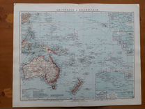 Австралия и Полинезия, 1909 год, 56х44 см