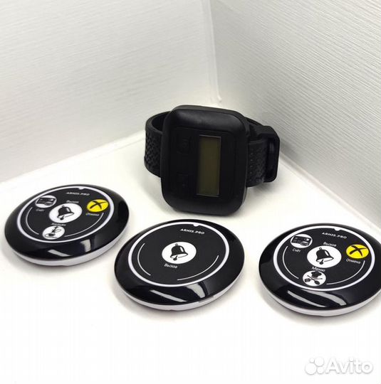 Кнопка вызова официанта, персонала с часами Эконом