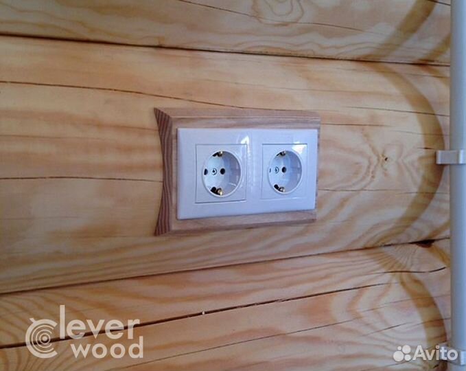 Накладки на бревно под монтаж электрики