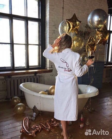 Именной халат с вышивкой мужской в подарок