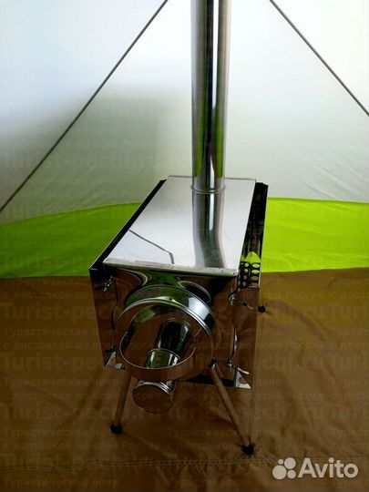 Дровяная печь Пошехонка Средняя на 30 л. c 3Д экра