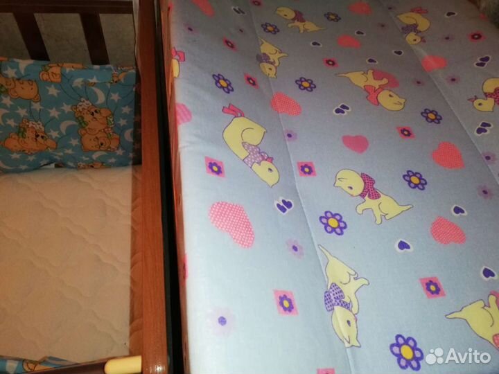 Детская кровать матрас бортики пеленальная доска