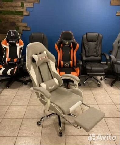 Компьютерное кресло игровое тканевое ткань