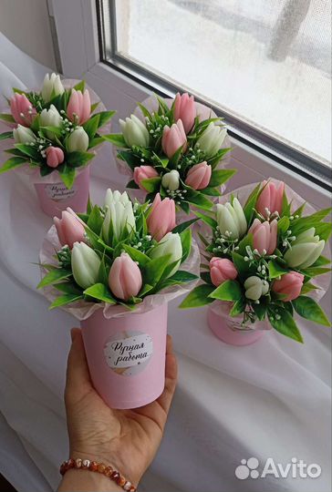 Букет тюльпанов из мыло ручной работы