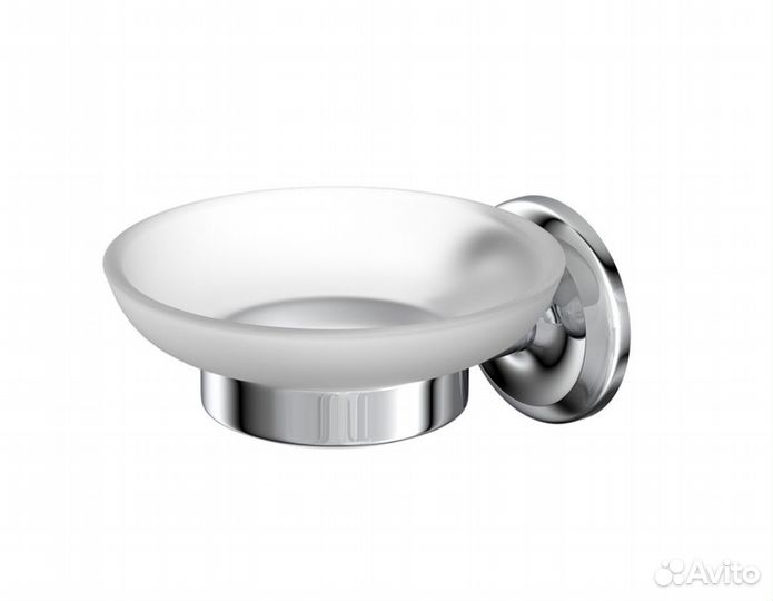 Мыльница для ванной с держателем сталь хром