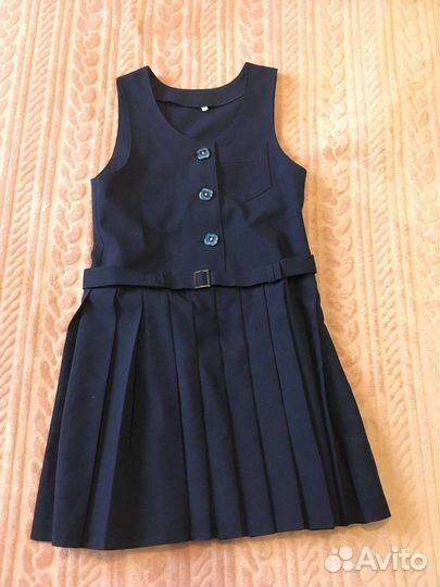 Платье школьное синее