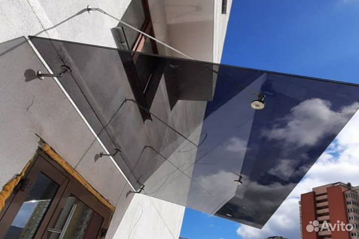 Триплекс стекло навес