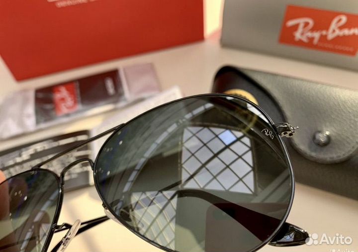Солнцезащитные очки ray ban aviator черное стекло