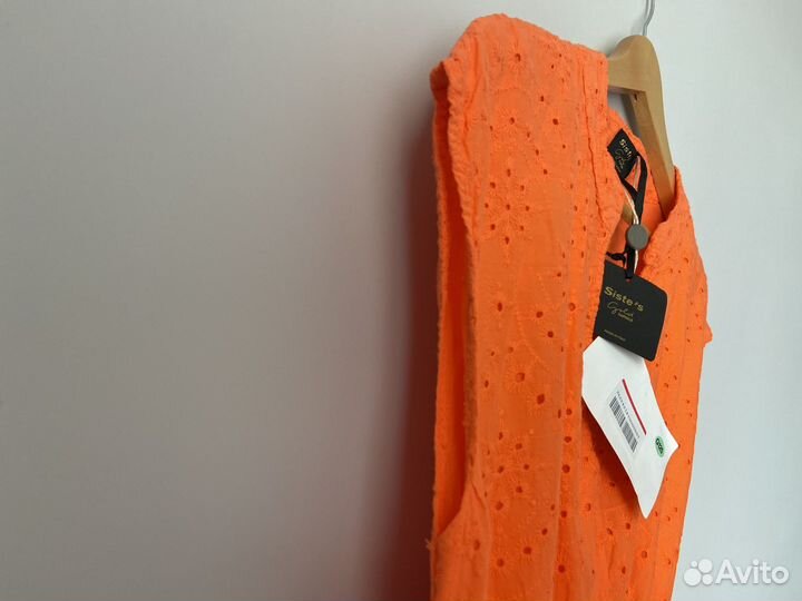 Новое платье хлопок шитьё летнее Италия S 42 44