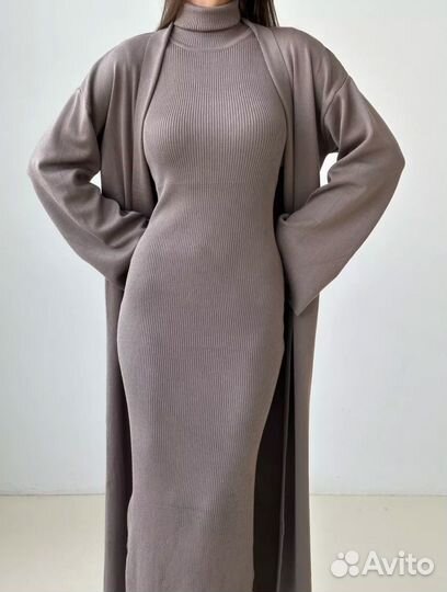 Платье + кардиган тренд 2025