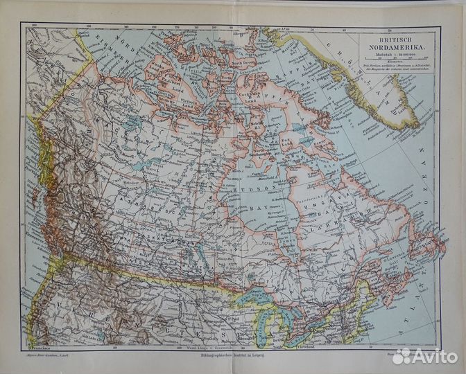 Антикварные географические карты 1895 Разные
