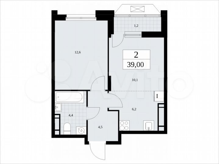 2-к. квартира, 39 м², 16/16 эт.