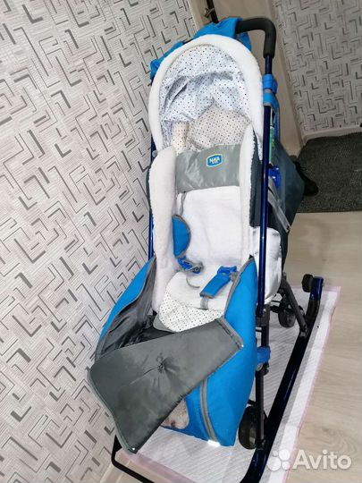 Детские санки коляска ника