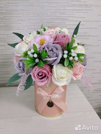 Мыльные розы в коробочках