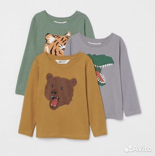 Новый «H&M» Лонгслив-Кофта длинный рукав 3 шт