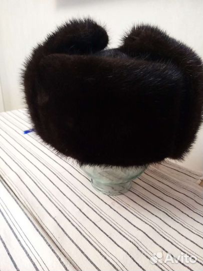 Норковая шапка мужская ушанка