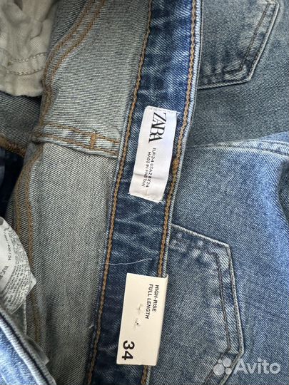 Джинсы zara с разрезами 34