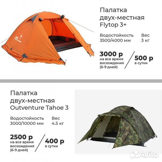 Аренда туристического снаряжения