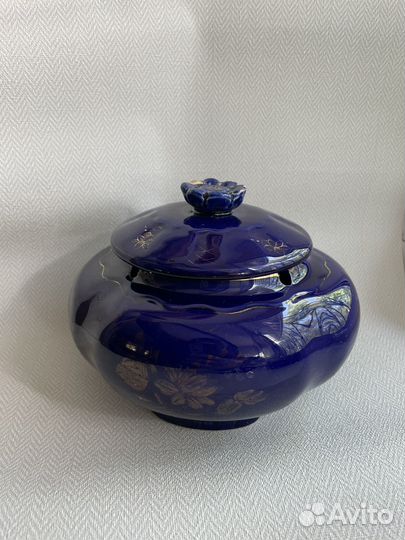 Сахарница конфетница кобальт