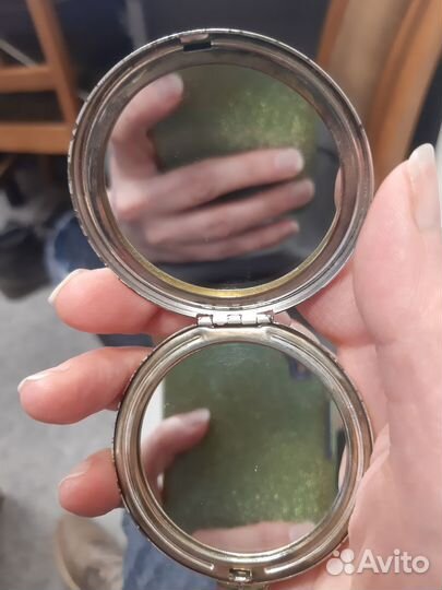 Винтажное зеркальце металл с ангелами