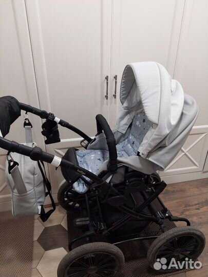 Коляска 2 в 1 indigo эко кожа