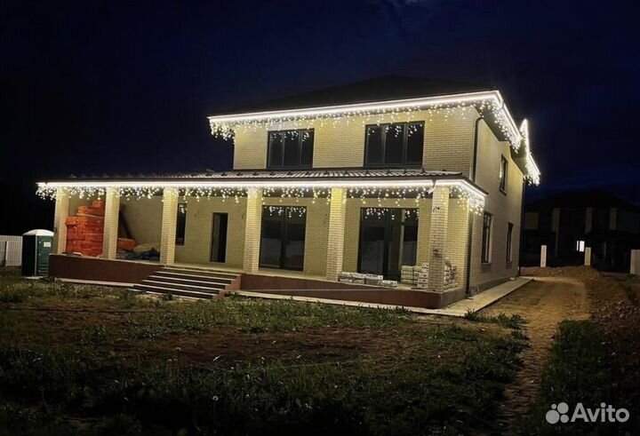 Украшение домов гирляндами