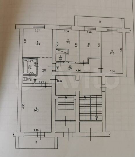 4-к. квартира, 68 м², 1/4 эт.