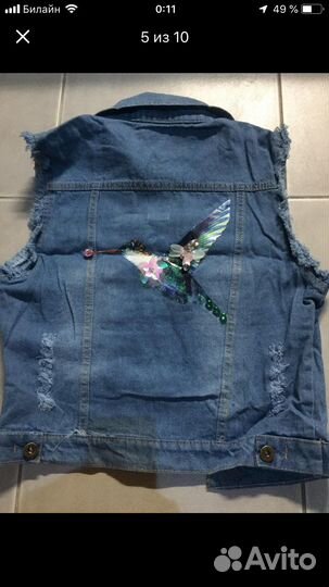 Новая джинсовая жилетка,44-46