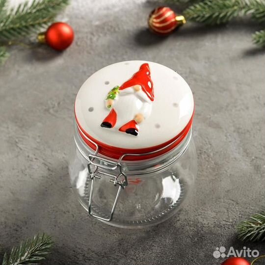 Банка стеклянная для сыпучих продуктов Доляна «Пом