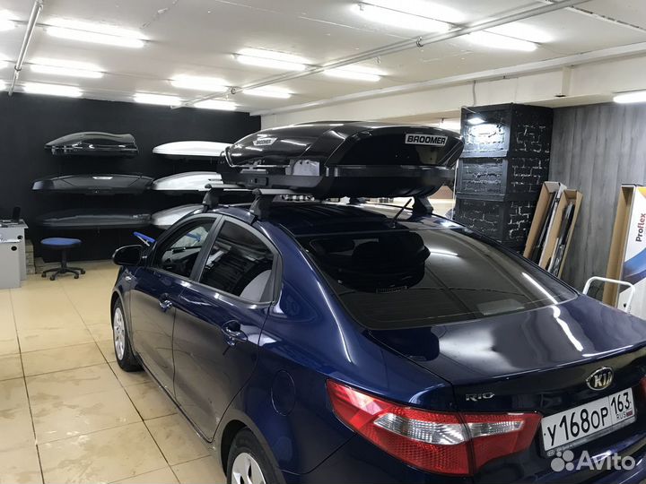 Автобокс на крышу Kia Rio. 430 литров