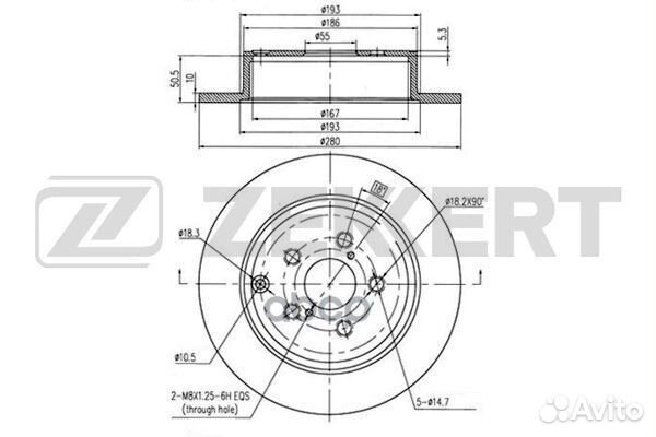 Диск торм. зад. Toyota Avensis (T250) 03- bs-54