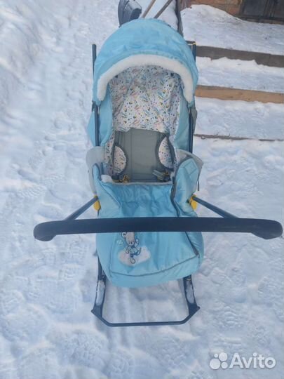 Детские санки с колесами бу