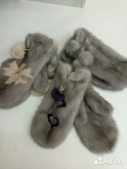 Варежки из меха норки