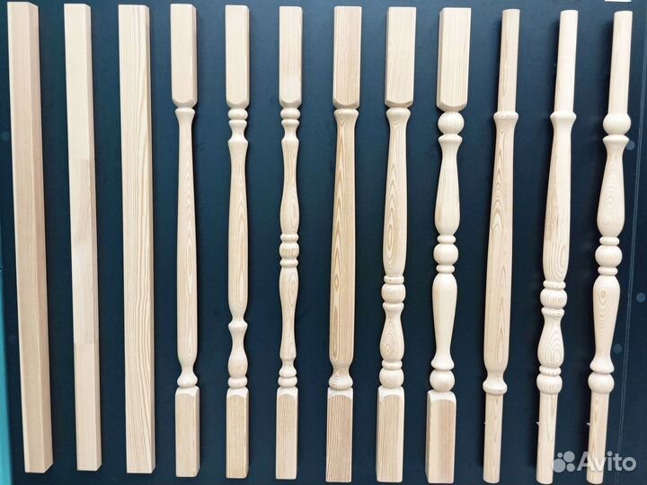 Балясины, Тетива,Перила, Ступеньки из дерева